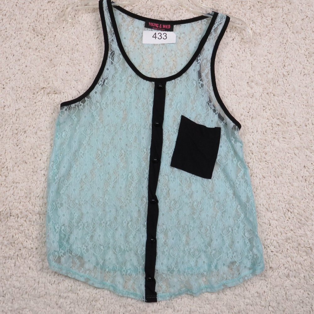 Young & Wild*Women's Sleeveless Crew Neck Pullover Blouse Size Small~Made in USA